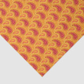 Oriental Oranje Persian Paisley Pattern Tissuepapier (Detail)