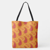 Oriental Oranje Persian Paisley Pattern Tote Bag (Achterkant)
