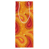 Oriental Oranje Persian Paisley Pattern Wijn Cadeautas (Achterkant)
