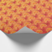 Oriental Oranje Twin Flame Persian Paisley Pattern Cadeaupapier (Hoek)