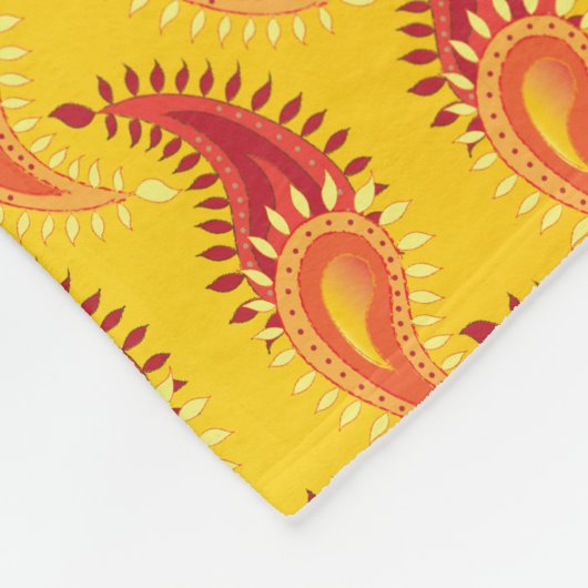 Oriental Oranje Twin Flame Persian Paisley Pattern Fleece Deken (Hoek)