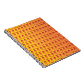 Oriental Oranje Twin Flame Persian Paisley Pattern Notitieboek (Rechterzijde)