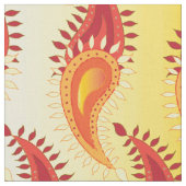 Oriental Oranje Twin Flame Persian Paisley Pattern Stof (Close Up)