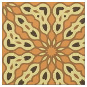 Oriental Oranje & Yellow Geometric Pattern Stof (Close Up)