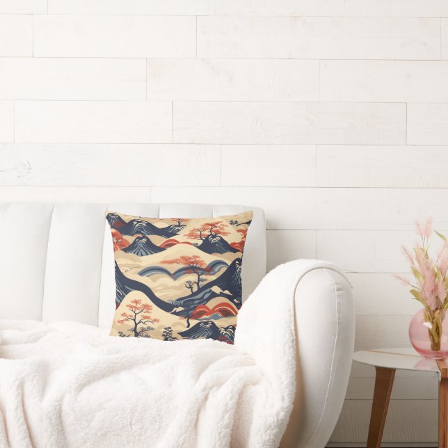 Oriental Painting Style Cushion Kussen (Bank)