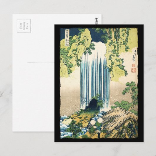 Oriental Painting Waterfall Above Shack Briefkaart (Voorkant / Achterkant)