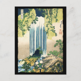 Oriental Painting Waterfall Above Shack Briefkaart