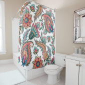 Oriental Paisley:  naadloos bloemig Douchegordijn (In situ)