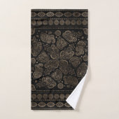 Oriental Paisley Ornament Gold op Black Bad Handdoek (Handdoek)