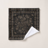 Oriental Paisley Ornament Gold op Black Bad Handdoek (Wasdoekje)
