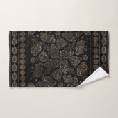 Oriental Paisley Ornament Gold op Black Bad Handdoek (Handdoek)