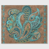 Oriental Paisley Pattern Waterverf and Gold Cadeaupapier (Vlak)