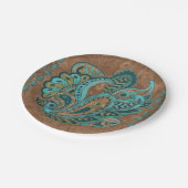 Oriental Paisley Pattern Waterverf and Gold Papieren Bordje (Gekanteld)