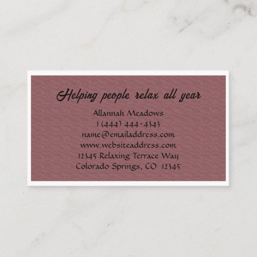 Oriental Parasol Yoga Instructor Visitekaartje (Achterkant)