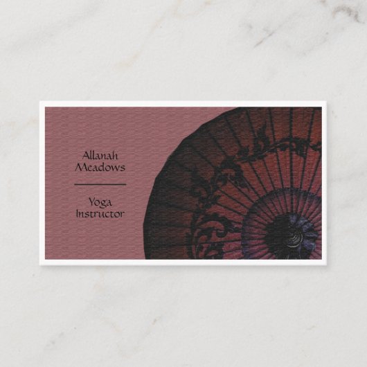 Oriental Parasol Yoga Instructor Visitekaartje (Voorkant)