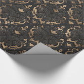 Oriental Pattern - Black Leather and Gold Cadeaupapier (Hoek)