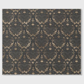 Oriental Pattern - Black Leather and Gold Cadeaupapier (Vlak)
