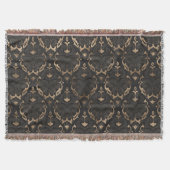 Oriental Pattern - Black Leather and Gold Deken (Voorkant)