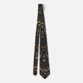 Oriental Pattern - Black Leather and Gold Stropdas (Achterkant)
