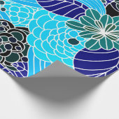 Oriental Pattern in Blue Shades Wrapping Paper Cadeaupapier (Hoek)