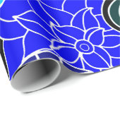 Oriental Pattern in Blue Shades Wrapping Paper Cadeaupapier (Rol Hoek)