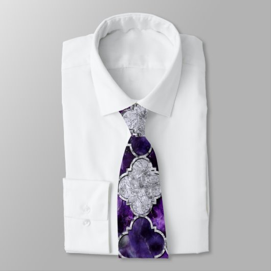 Oriental Pattern met Amethyst Clusters en Silver Stropdas (Gebonden)