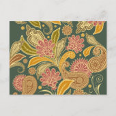 Oriental Persian Paisley - Green Yellow Red Briefkaart (Voorkant)