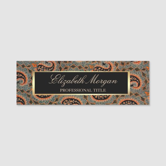 Oriental Persian , Paisley Pattern, Lijst Naamplaatje (Voorkant)