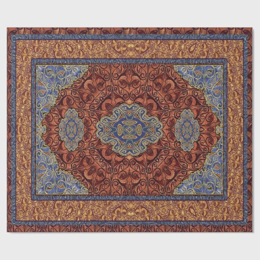 Oriental Persian Red Blue Gold Cadeaupapier (Vlak)