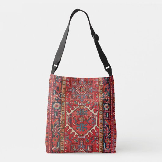 Oriental Persian , Turks Patroon, tapijt, rood Crossbody Tas (Achterkant)