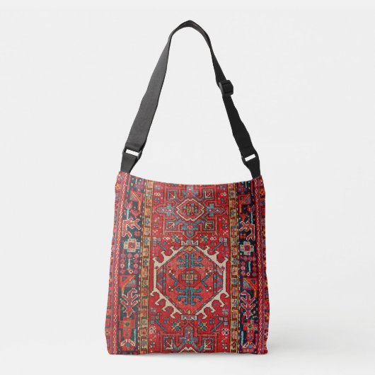 Oriental Persian , Turks Patroon, tapijt, rood Crossbody Tas (Voorkant)