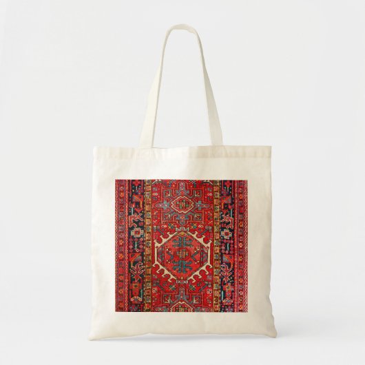 Oriental Persian , Turks Patroon, tapijt, rood Tote Bag (Voorkant)