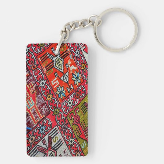 Oriental Persian , Turks Patroon , tapijt Sleutelhanger (achterkant)