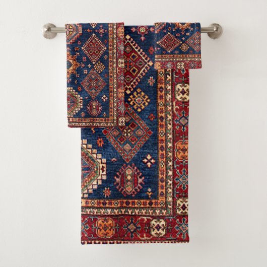 Oriental Persian Turks Rug Pattern Bad Handdoek (Insitu)