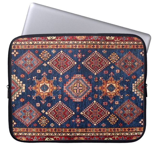Oriental Persian Turks Rug Pattern Laptop Sleeve (Voorkant)