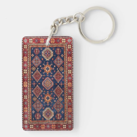 Oriental Persian Turks Rug Pattern Sleutelhanger (achterkant)