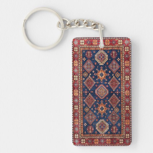 Oriental Persian Turks Rug Pattern Sleutelhanger (Voorkant)
