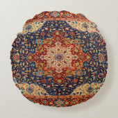 Oriental Persian Turks tapijt Patroon Rond Kussen (Voorkant)