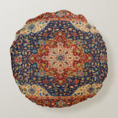 Oriental Persian Turks tapijt Patroon Rond Kussen (Achterkant)