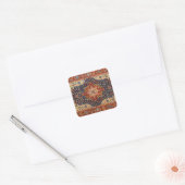 Oriental Persian Turks tapijt Patroon Vierkante Sticker (Envelop)