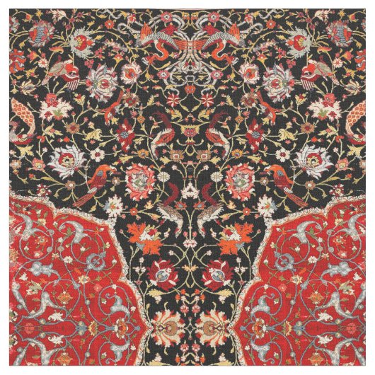 Oriental Persian Zouthtapijt Print Pattern Stof (Close Up)