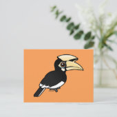 Oriental Pied Hornbill Briefkaart (Staand voorkant)