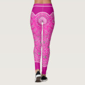 Oriental Pink Arabesques Monogram Gepersonaliseerd Leggings (Achterkant)