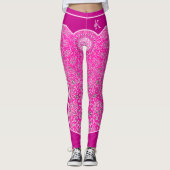Oriental Pink Arabesques Monogram Gepersonaliseerd Leggings (Voorkant)