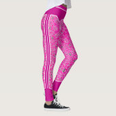 Oriental Pink Arabesques Monogram Gepersonaliseerd Leggings (Rechts)