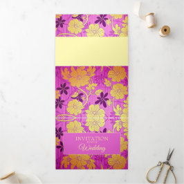 ORIENTAL Pink Golden Pattern - Uitnodiging Kaart