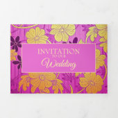 ORIENTAL Pink Golden Pattern - Uitnodiging Kaart (Cover)