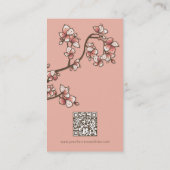 Oriental Pink Peach Bloesems Elegante Sakura Kraft Visitekaartje (Achterkant)