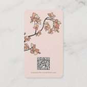 Oriental Pink Peach Blossom Elegant Chic Sakura Visitekaartje (Achterkant)