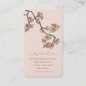 Oriental Pink Peach Blossom Elegant Chic Sakura Visitekaartje (Voorkant)